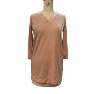 Vintage Lands End Womens Long Sleeve T-shirt Tunic Pink Long Sleeve XS